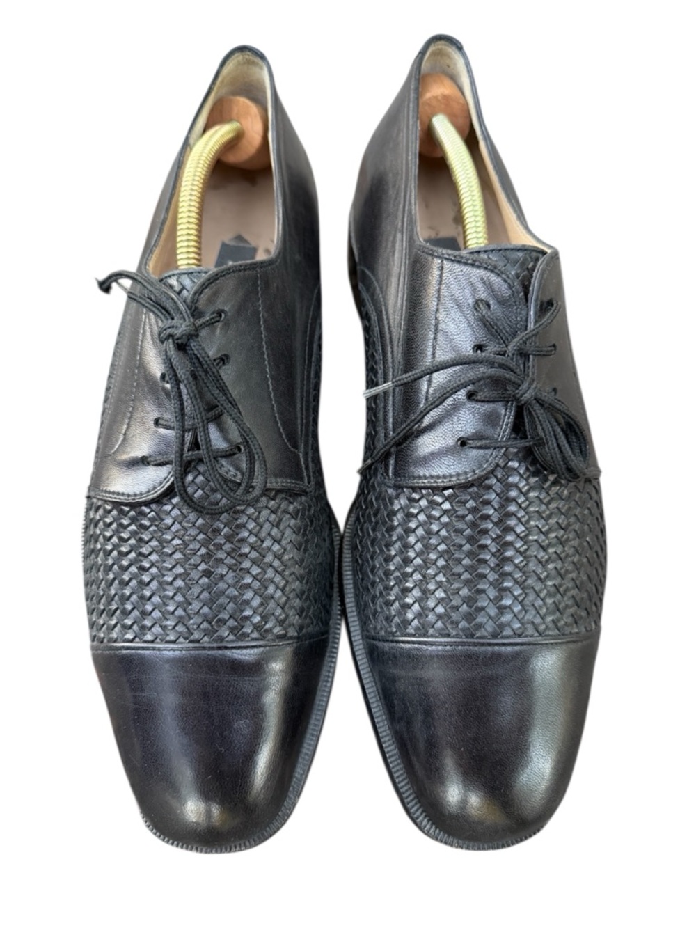 Bally Switzerland Roger Woven Leather Cap Toe Oxfords